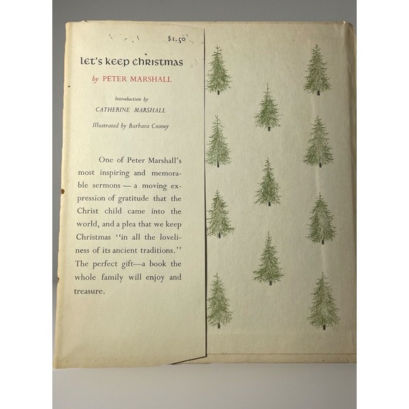 Vintage 1953 Lets Keep Christmas Peter Marshall Hardcover Dust Jacket Book - Picture 3 of 7